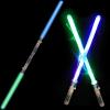image2in1 LED Light Up Sabers Dual Bladed Toy Saber Swords Set for Kids with FX Power Up and Motion Sensitive Sound Effects for Cosplay