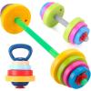 imageKids Exercise Weight Set  3in1 Adjustable Workout Toy Equipment for Children Pretend Play Exercise  Toddler Beginner Gym Fitness Weightlifting and Powerlifting Dumbbell Barbell Kettlebell