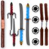 imageLiberty Imports Ninja Toy Weapons Kids Role Play Set with 2 Katana Swords 2 SAIS 4 Shuriken and Bo Staff for Children Dress Up Pretend Play Battles