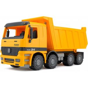 Liberty Imports 15″ Oversized Construction Truck Toys for Kids – 1:22 Scale Friction Powered Vehicles with Realistic Moving Parts (Cement Mixer)(Dump Truck)