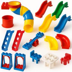 Liberty Imports 24 PCS Big Building Blocks Playground Accessories Set, Early STEM Learning Creative Building Toy Bricks for Toddlers, Kids – Compatible with Major Brands