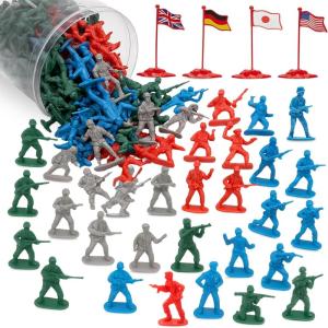 Liberty Imports Army Men Toy Soldiers Playset Bucket – WWII Action Figures with Military Vehicles, Accessories & Flags – Kids Imaginative Battle Toy Set (200 PCS – Soldiers Only)(200 PCS – Soldiers Only)