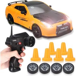 Liberty Imports RC Drift Car 1/24 2.4GHz 4WD Remote Control Sport Racing On-Road Vehicle with LED Light, Batteries and Drift Tires (Style 7)(Style 6)