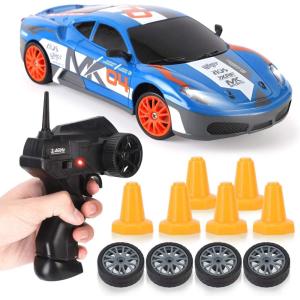 Liberty Imports RC Drift Car 1/24 2.4GHz 4WD Remote Control Sport Racing On-Road Vehicle with LED Light, Batteries and Drift Tires (Style 7)(Style 7)
