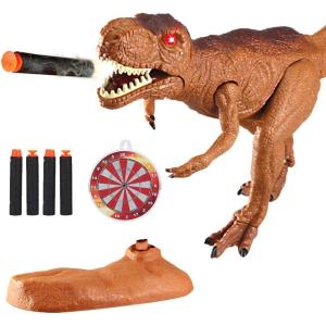 Liberty Imports Remote Control Dinosaur Toys for Kids, RC Velociraptor Robot Toys 2.4Ghz Walking Large Electronic Pet Robo Dino with Lights and Roaring Sound for Boys Girls(T-Rex Dart Gun)