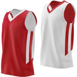 Liberty Imports Reversible Men’s Mesh Athletic Basketball Jersey Single for Team Scrimmage(Red/White)