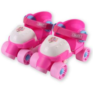 My First Skates – Adjustable Easy Training Inline Roller Skate, Quad-Style 4-Wheel Skates for Beginners, Kids, Toddlers, and Children(Pink)
