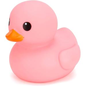 XL Jumbo Large Rubber Duck Bath Toy – No Hole Giant Duck, Waterproof Big Duckie Baby Shower Water Toy Without Hole for Kids Home, Decor, Party Gift 8-Inches (Yellow)(Pink)
