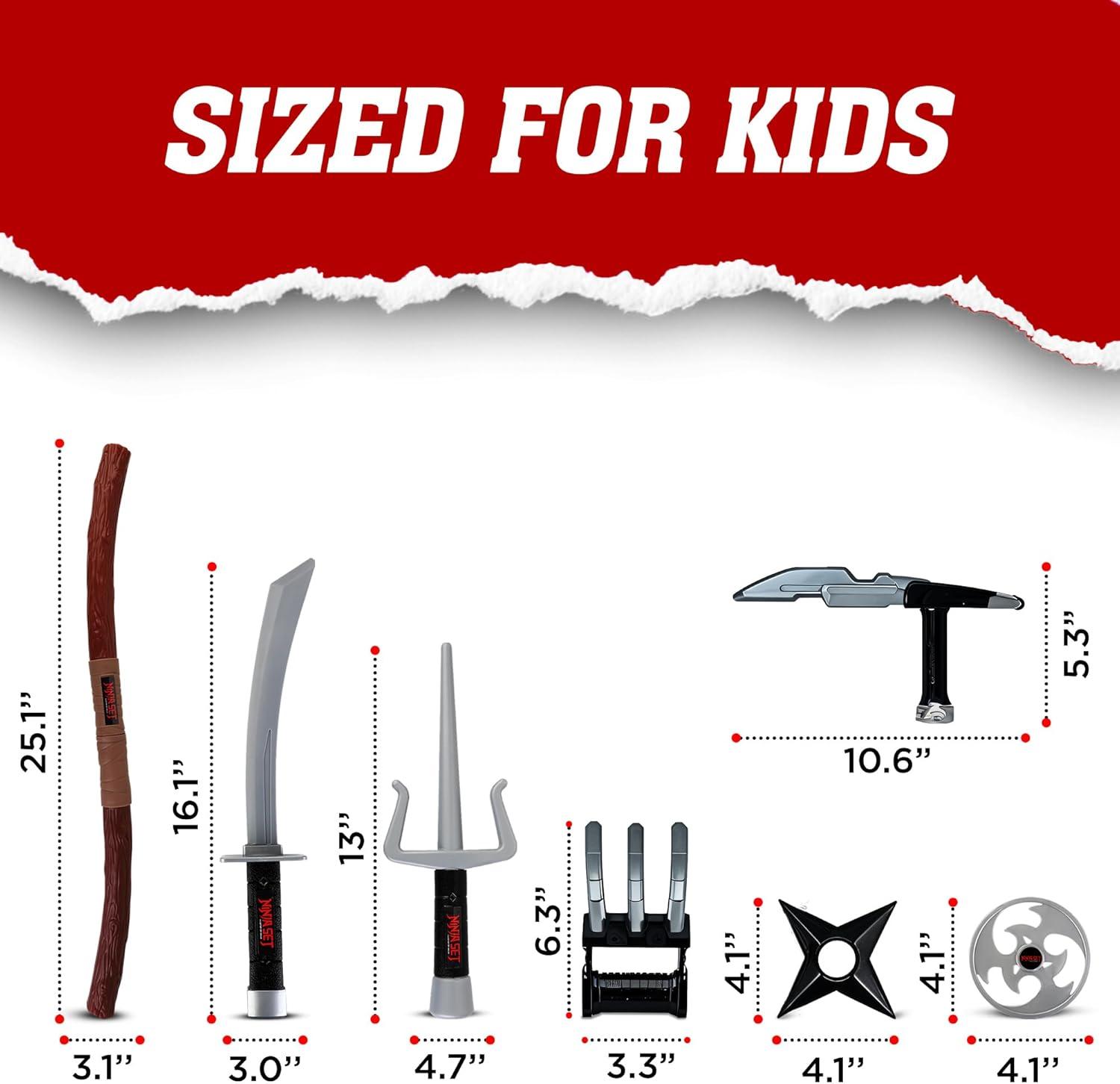 imageLiberty Imports Ninja Warrior Toy Weapons Role Playset Kids Pretend Play Dress Up Battles Costume AccessoriesSet 2