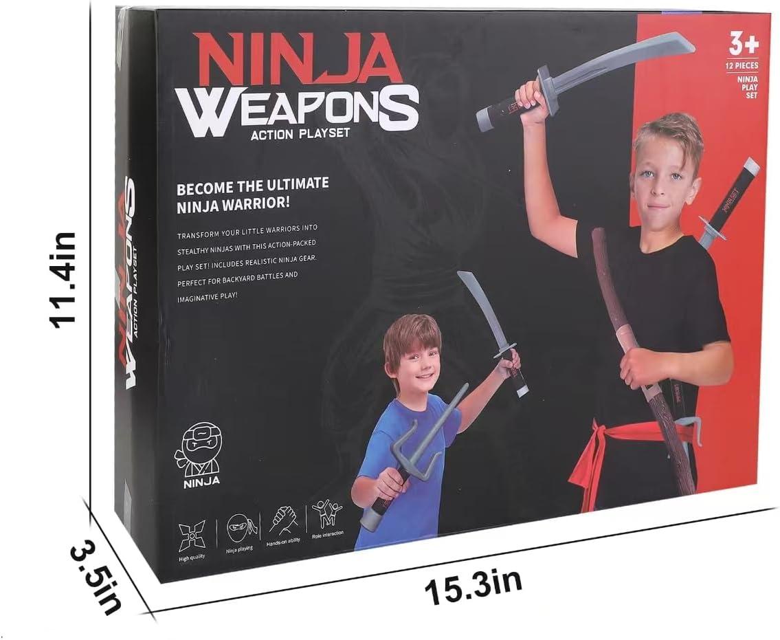 imageLiberty Imports Ninja Warrior Toy Weapons Role Playset Kids Pretend Play Dress Up Battles Costume AccessoriesSet 2