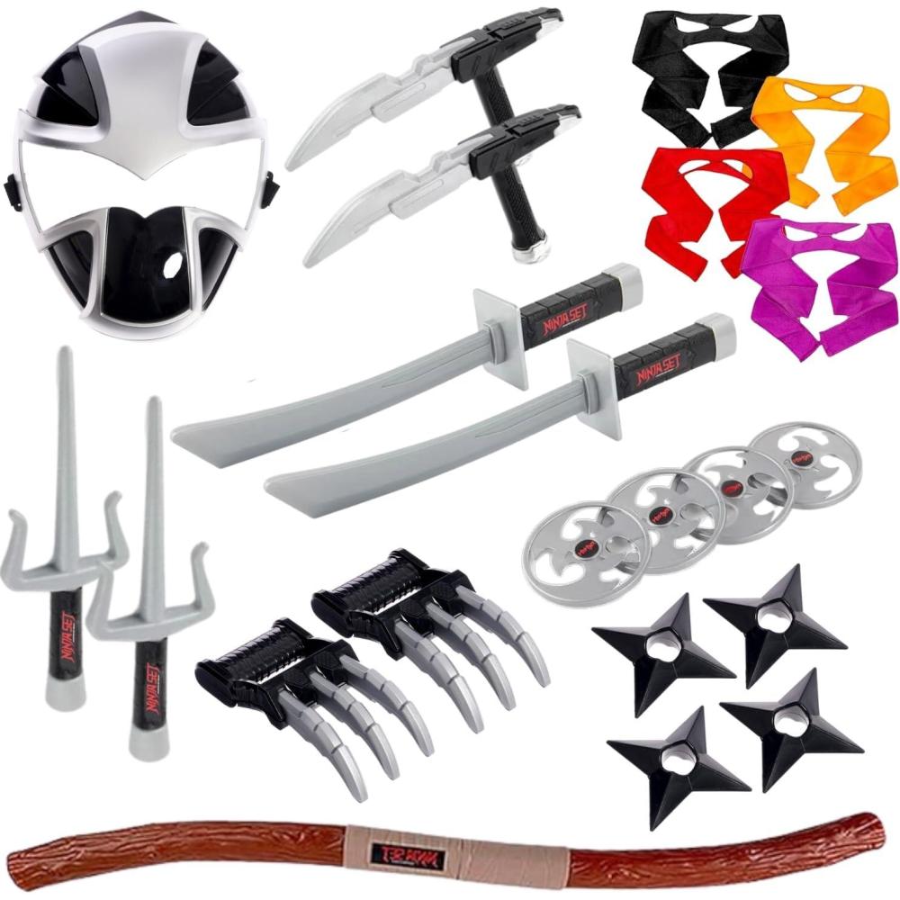 imageLiberty Imports Ninja Warrior Toy Weapons Role Playset Kids Pretend Play Dress Up Battles Costume AccessoriesSet 2