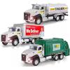 image3 Pack City Diecast Semi Trucks Transport Set  Big Toy Garbage Truck Oil Tanker ampamp Transport Vehicle Toy with Pull Back Action  150 Scale Metal Collectible Model Alloy Car Vehicles