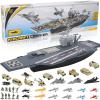 image33Inch Aircraft Carrier Mega Playset  Ultimate Military Battle Set for Boys with Realistic Battleship Fighter Jets Toy Soldier Figures Military Vehicles for Kids Imaginary Pretend Play
