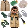 imageLiberty Imports Junior Backyard Safari Explorer Costume Role Play Set Washable Cargo Vest and Outdoor Adventure Camping Gear Kit and Accessories For Kids