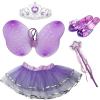 imageLiberty Imports Little Fairy Princess Dress Up Game Role Play Costume with Shoes Wand Tutu Wings and Crown Set for Girls 5pcs