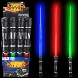 12 Pack LED Light Up Sabers Set – Motion Sensitive Retractable Swords with FX Sound Effects for Kids Party Supplies, Bulk Party Favors and Cosplay (Full Retract)(Half Retract)