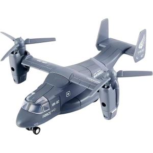 Diecast Metal Military Transport Helicopter Plane – 1:400 Scale Alloy Model Twin-Engine Rotor Aircraft Toy, Tiltrotor Transporter Airplane with Pullback Action, Lights and Sound