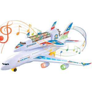 Electric Airplane Space Shuttle Carrier Transporter Bump and Go Kids Action Toy – Big Model Jumbo Jet with Flashing 3D Lights and Realistic Aircraft Plane Sounds