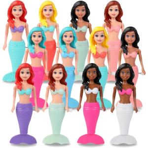 Mermaid Bath Toys for Toddlers Kids Girls – Princess Wind Up Tail Flap Floating Water Bathtub Toys, Swimming Pool Bathing Time Fun (6 Pack)(12 Pack)