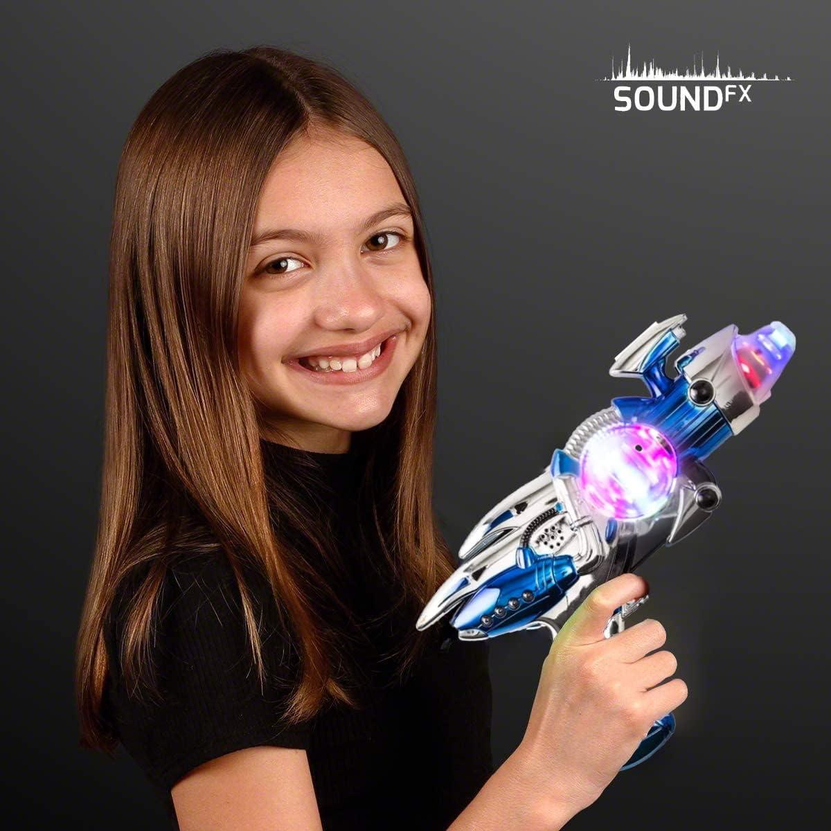 image2 Pack Electric Toy Space Guns Red ampamp Blue Space Ranger Blaster Pistols for Kids Pretend Play with Flashing LED Lights and Blasting Laser FX Sound Effects