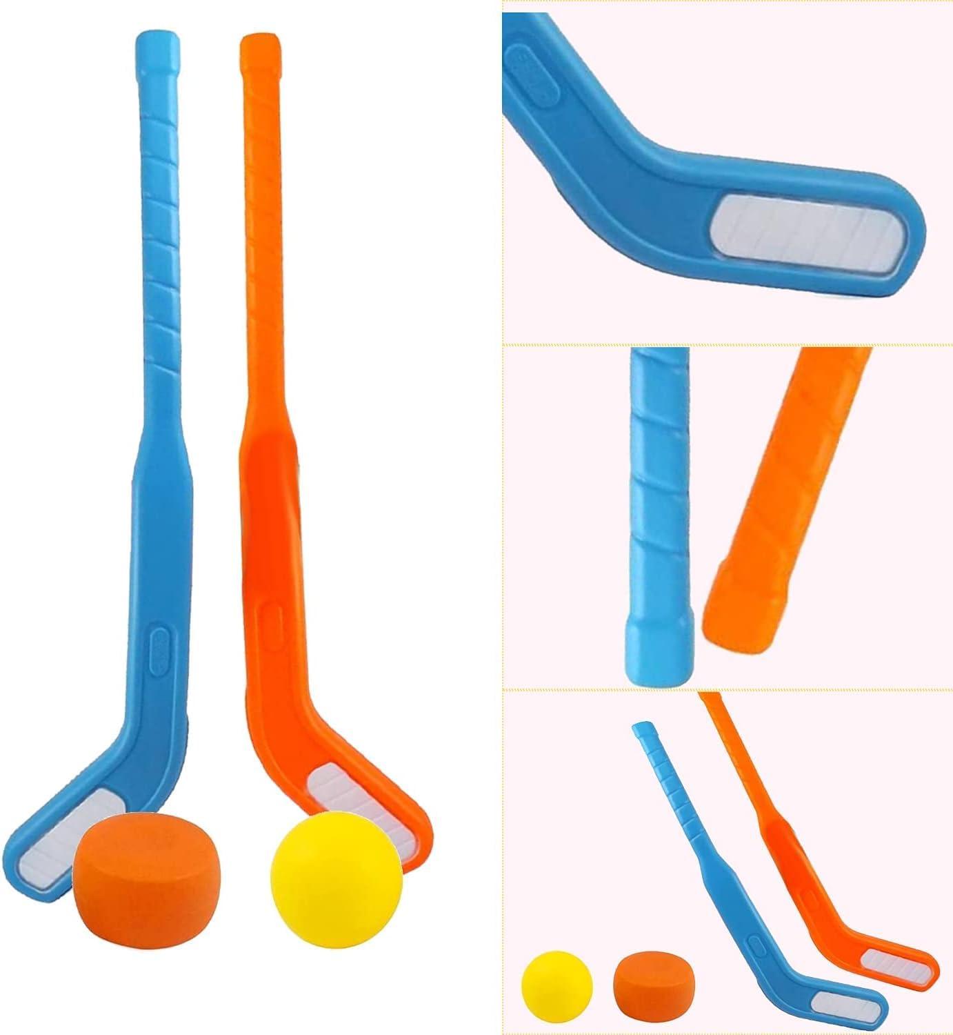 imageKids Floor Hockey Stick Set  29quot Youth Indoor Outdoor Toys Sports Starter Set with Plastic Puck and Ball for Toddlers Children Ages 37 2 Pack6 Pack