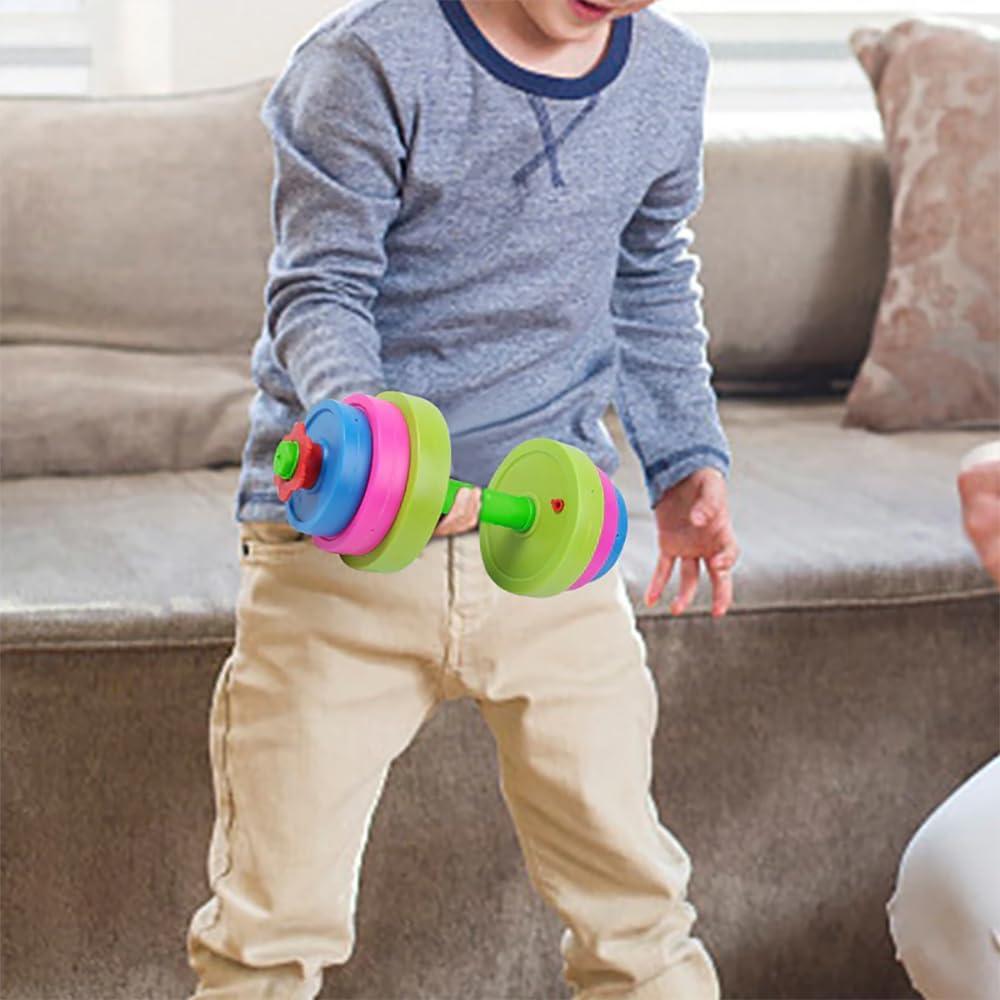 imageKids Workout Dumbbell Weights Set  Toddler Toy Gym Equipment for Pretend Play Lifting Exercise ampamp Fitness  Adjustable Fill with Sand or Water2 Pack