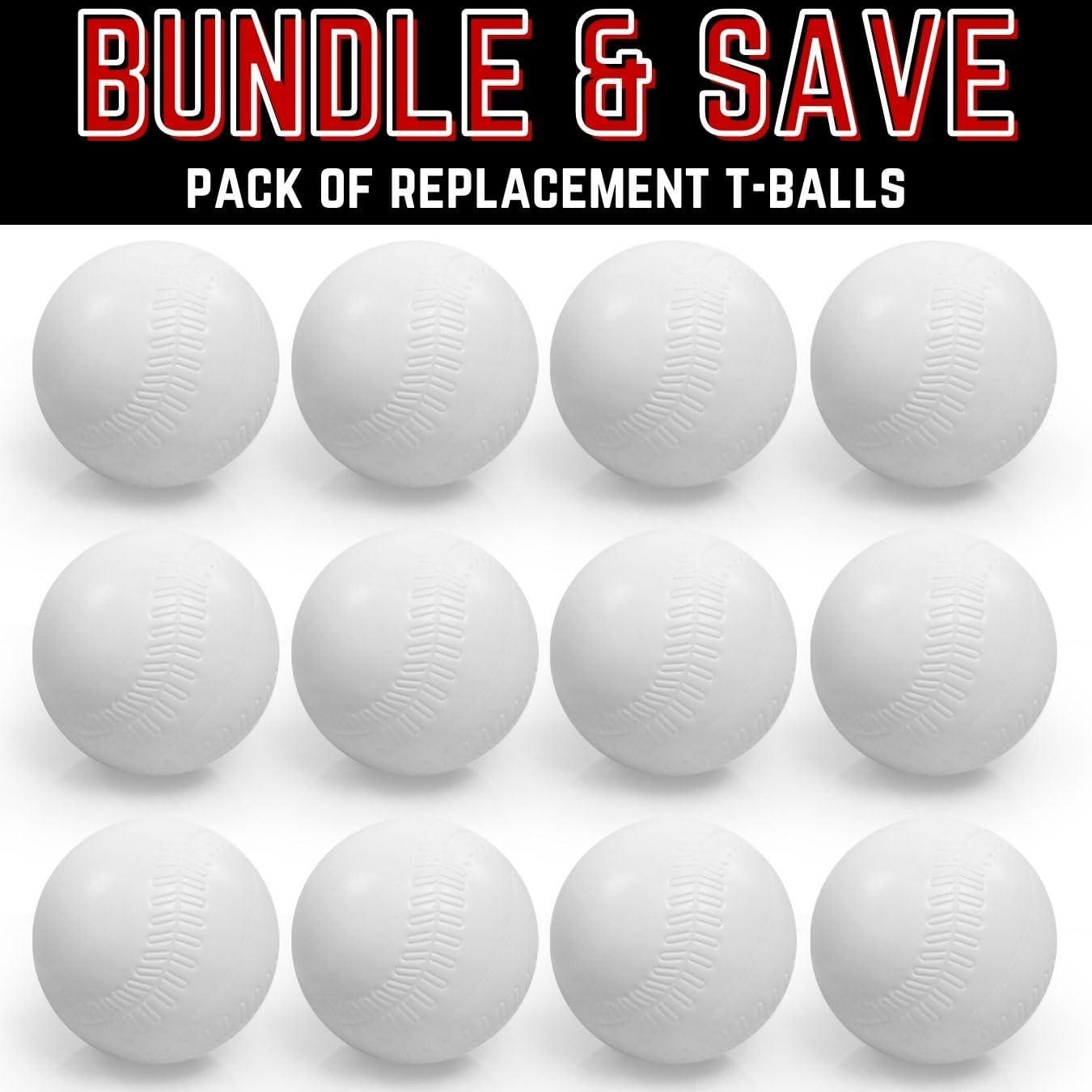 imageLiberty Imports 12 PCS Toddler ampamp Little Kids Replacement T Ball Baseball Balls  Jumbo Plastic TBalls with Mesh Bag 35inch Oversized Tballs for Totsports TBall Set Softball Training