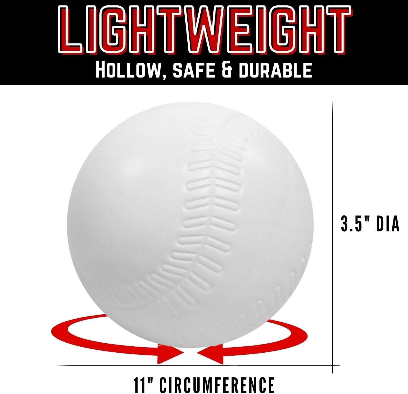 imageLiberty Imports 12 PCS Toddler ampamp Little Kids Replacement T Ball Baseball Balls  Jumbo Plastic TBalls with Mesh Bag 35inch Oversized Tballs for Totsports TBall Set Softball Training