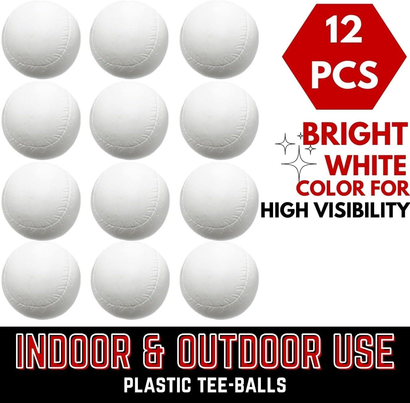 imageLiberty Imports 12 PCS Toddler ampamp Little Kids Replacement T Ball Baseball Balls  Jumbo Plastic TBalls with Mesh Bag 35inch Oversized Tballs for Totsports TBall Set Softball Training