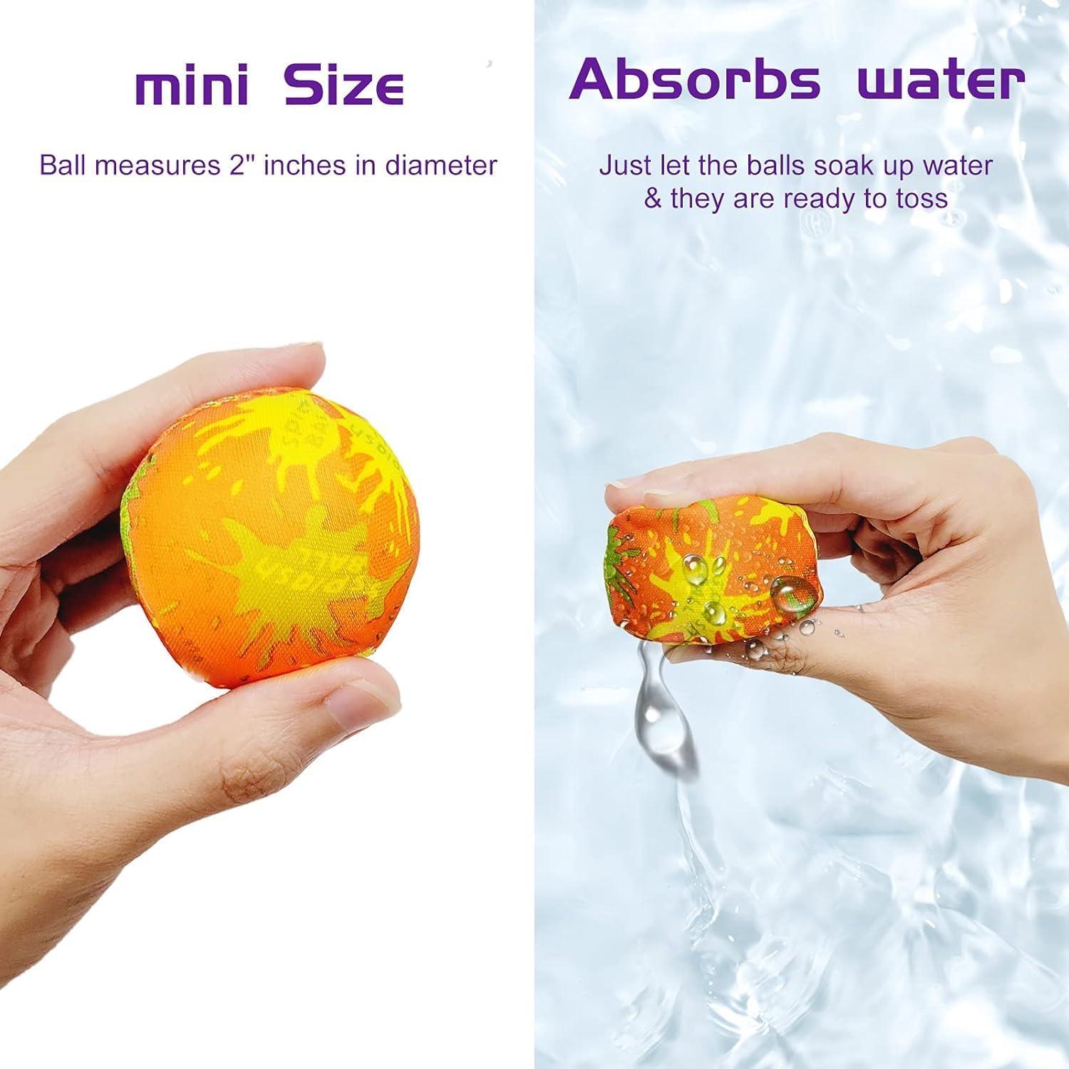 imageLiberty Imports 24 PCS Splash Water Balls with Mesh Bag  2quot Mini Super Splashers Water Bombs Absorbent Balls for Swimming Pool Toys Outdoor Summer Beach Activities for Kids Bulk Party Favor Games