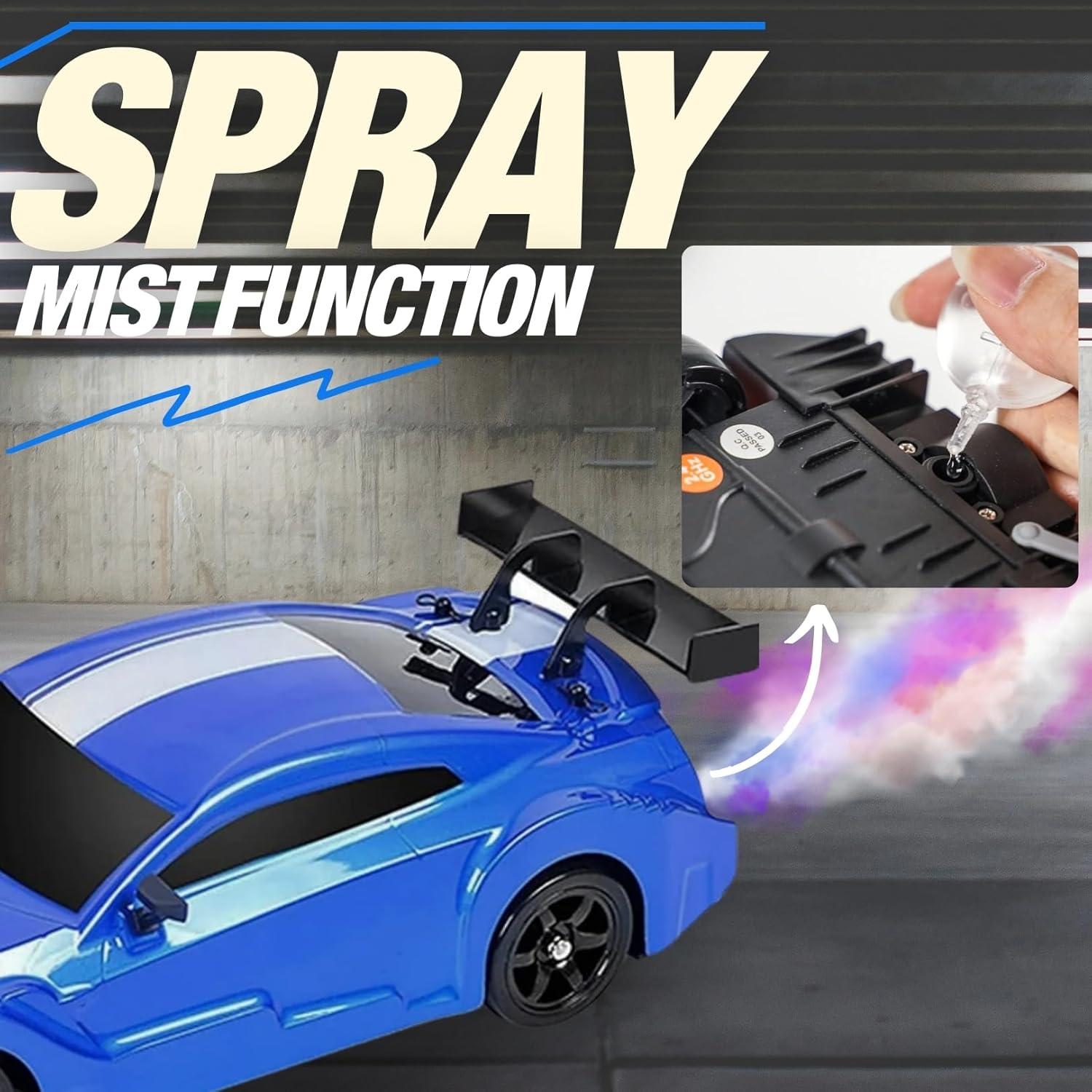 imageLiberty Imports RC Drift Car 116 24GHz 4WD Remote Control Sport Racing OnRoad Vehicle with LED Light Batteries and Drift Tires RedBlue