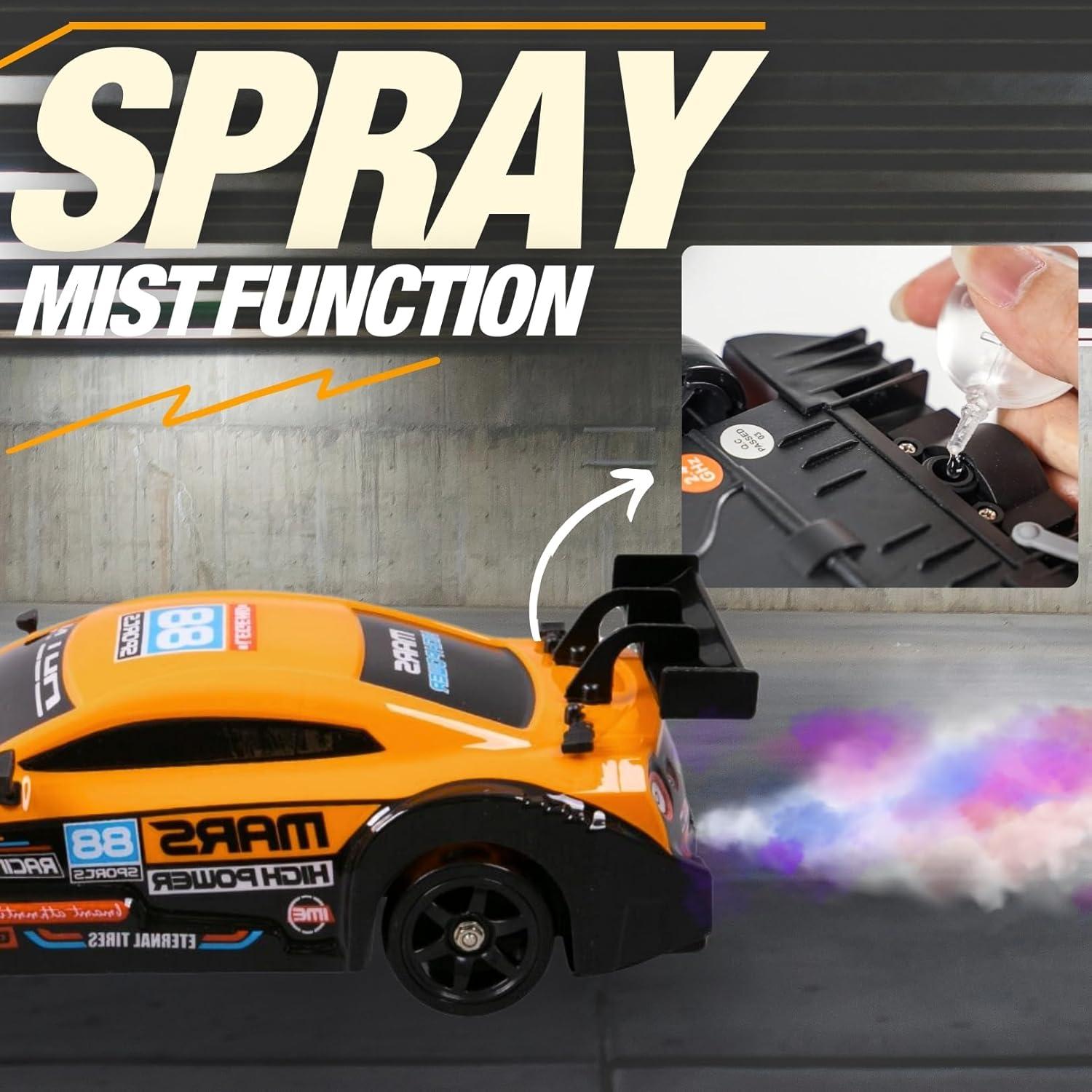 imageLiberty Imports RC Drift Car 116 24GHz 4WD Remote Control Sport Racing OnRoad Vehicle with LED Light Batteries and Drift Tires RedOrange
