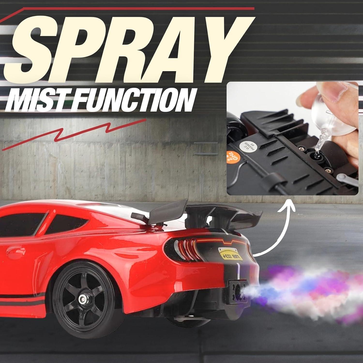 imageLiberty Imports RC Drift Car 116 24GHz 4WD Remote Control Sport Racing OnRoad Vehicle with LED Light Batteries and Drift Tires RedRed