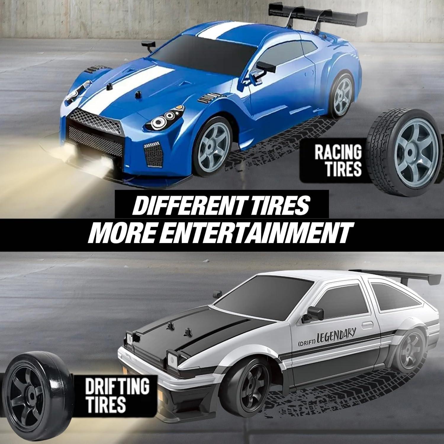 imageLiberty Imports RC Drift Car 116 24GHz 4WD Remote Control Sport Racing OnRoad Vehicle with LED Light Batteries and Drift Tires RedSilver
