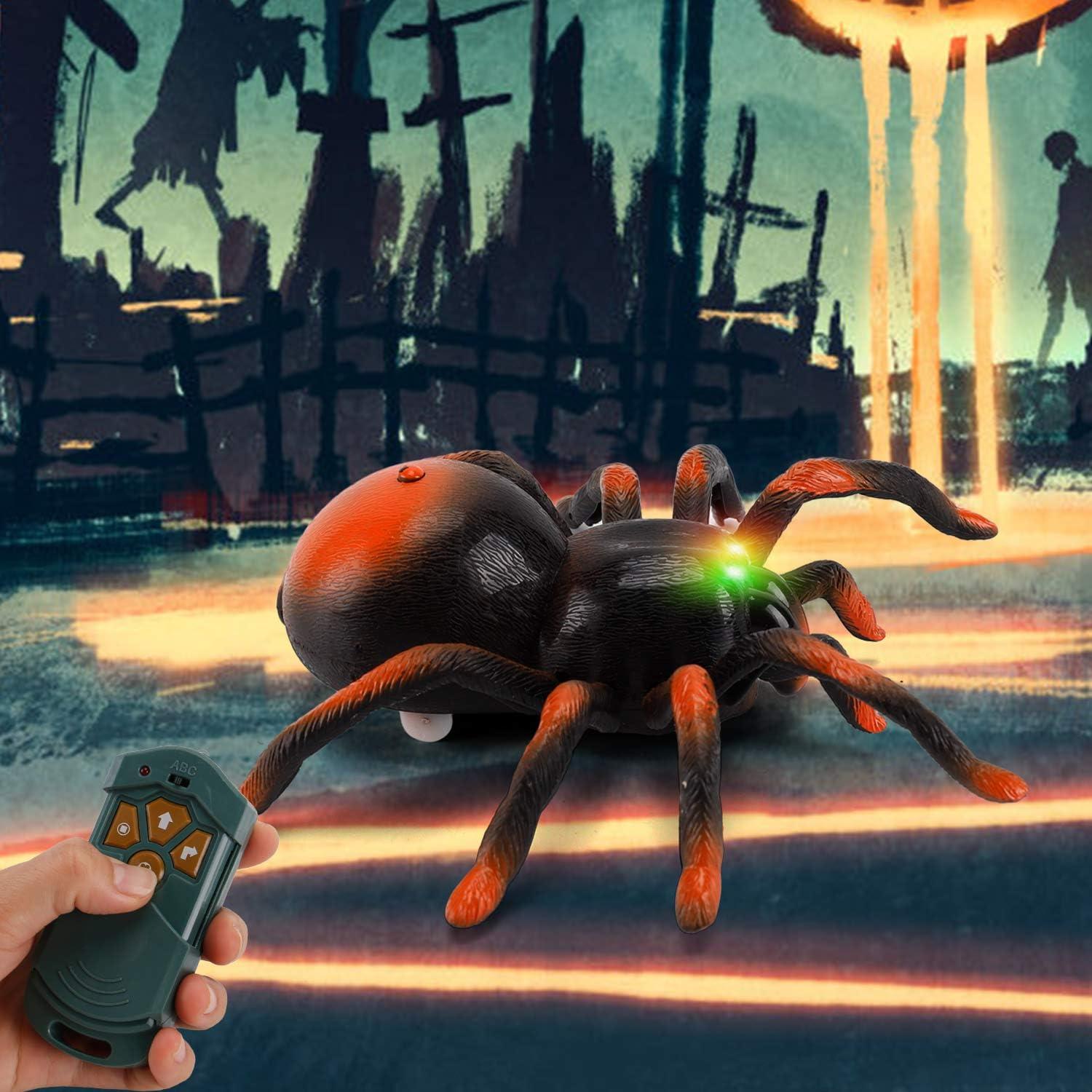 imageLiberty Imports RC Moving Tarantula Spider  Kids Wireless Remote Control Toy Great for Pranks and Halloween Decorations Realistic Scurrying Movement Glowing LED Eyes