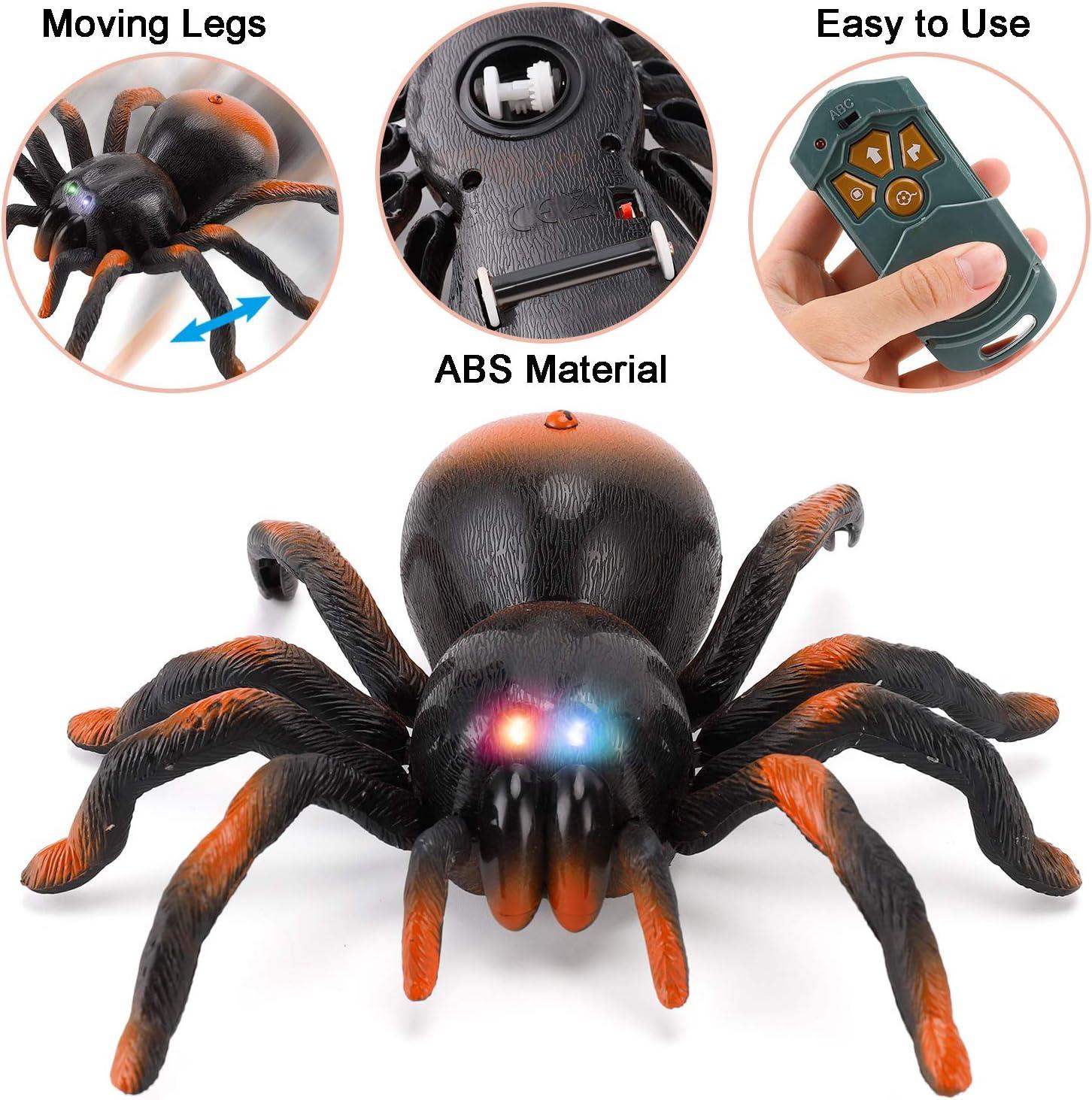 imageLiberty Imports RC Moving Tarantula Spider  Kids Wireless Remote Control Toy Great for Pranks and Halloween Decorations Realistic Scurrying Movement Glowing LED Eyes