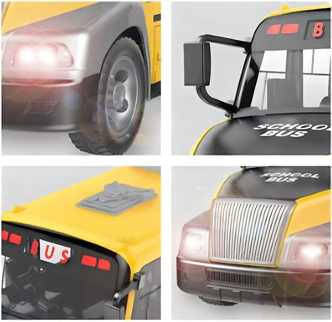 imageLiberty Imports RC School Bus  24Ghz Remote Control Toy Bus with LED Lights Rechargeable Electronic Vehicle for Kids