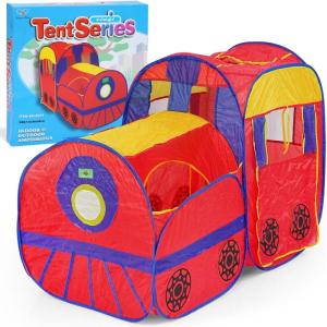 Liberty Imports Kids Pop Up Play Tent – Foldable Indoor and Outdoor Locomotive Train Playhouse for Toddlers, Boys and Girls