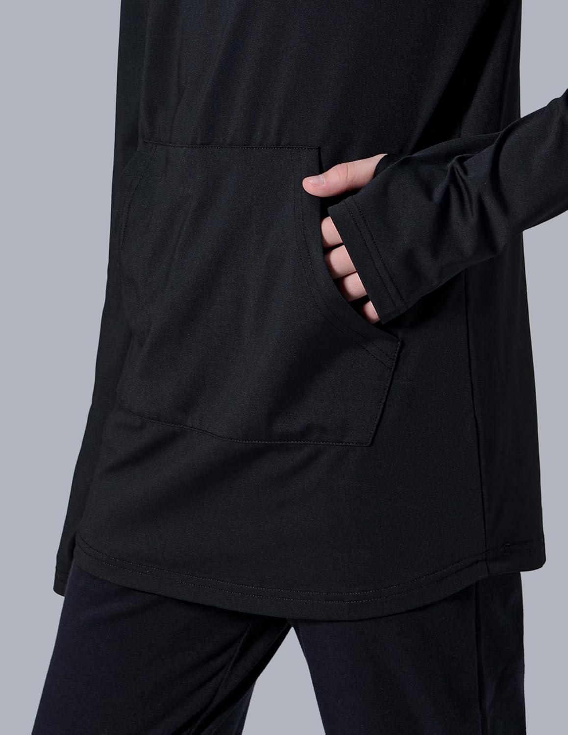 imageLiberty Imports 3 Pack Youth Boys Teen Active Long Sleeve Hoodie Sweatshirts Athletic DryFit Hooded Pullover ShirtsWhiteBlackMidnight Navy