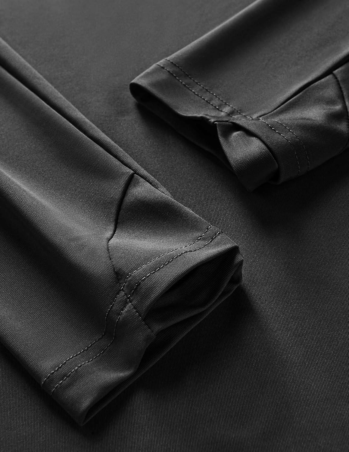 imageLiberty Imports 3Pack Mens QuarterZip Pullover Lightweight Long Sleeve Athletic Jackets Performance Workout Running ShirtsOliveBlackSteel Blue