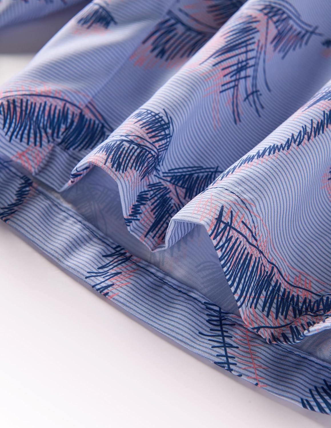 imageMens 9quot Quick Dry Swim Trunks with Mesh Lining and Cargo Pockets Beach Shorts Bathing SuitsPalm Haze Horizon Stripes