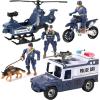 imageLiberty Imports 8 PCS Police Rescue Patrol Toy Vehicles and Figures Playset  Helicopter SWAT Truck Motorcycle Action Figures K9 Weapons and Accessories for Kids Imaginative Pretend Play