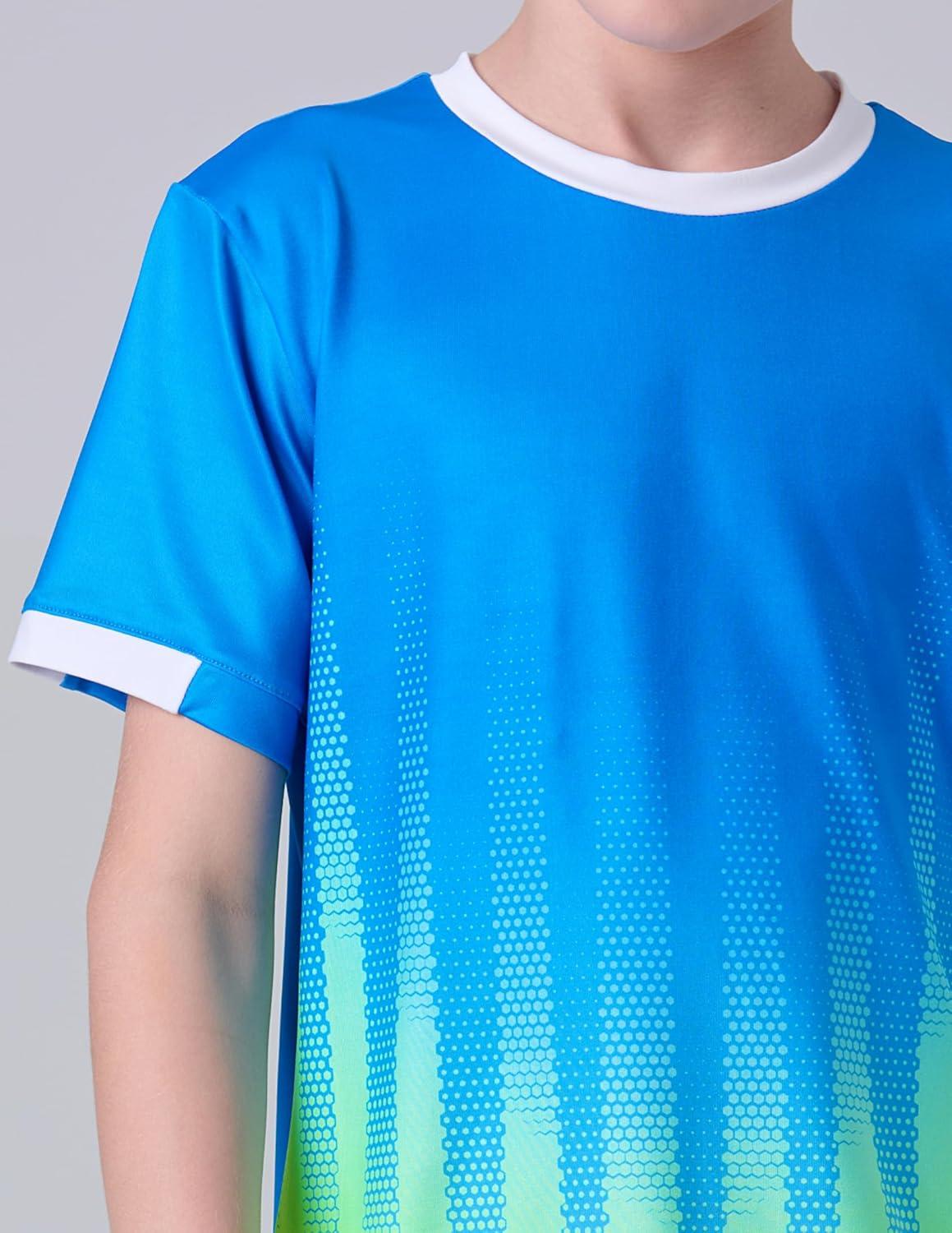 image2 Pack Boys Soccer Jerseys Dry Fit Athletic Short Sleeve TShirts for Youth Kids Performance Tops ActivewearRoyal BlueWhite