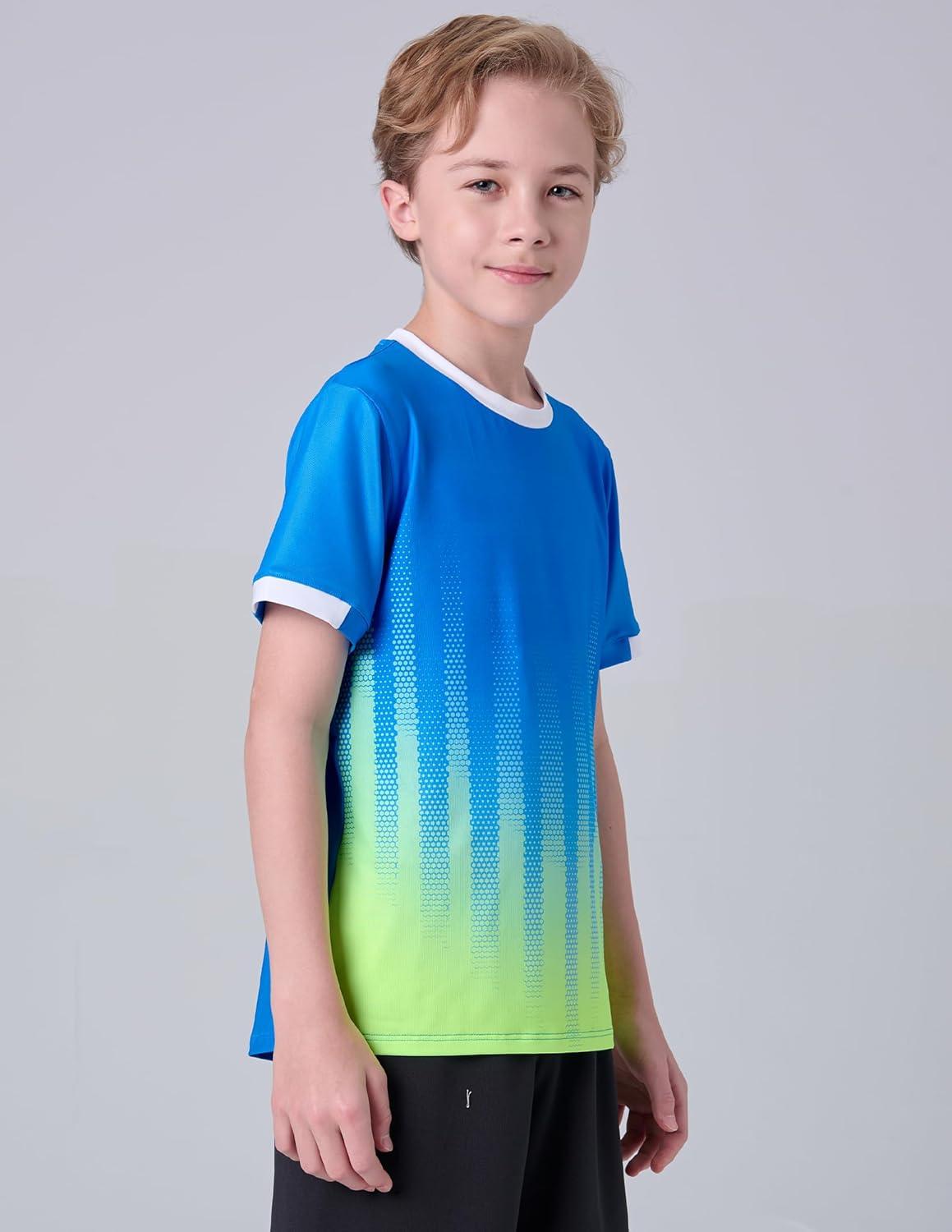 image2 Pack Boys Soccer Jerseys Dry Fit Athletic Short Sleeve TShirts for Youth Kids Performance Tops ActivewearRoyal BlueWhite