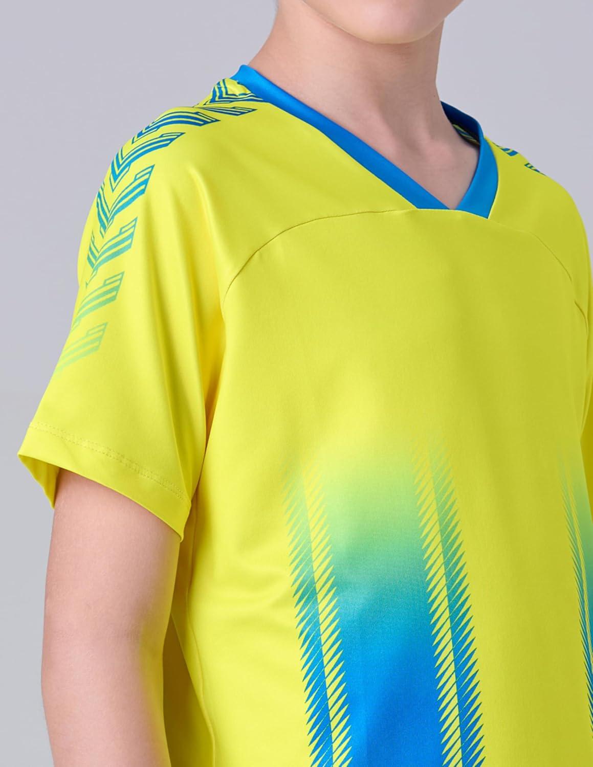 image2 Pack Boys Soccer Jerseys Dry Fit Athletic Short Sleeve TShirts for Youth Kids Performance Tops ActivewearYellowNavy