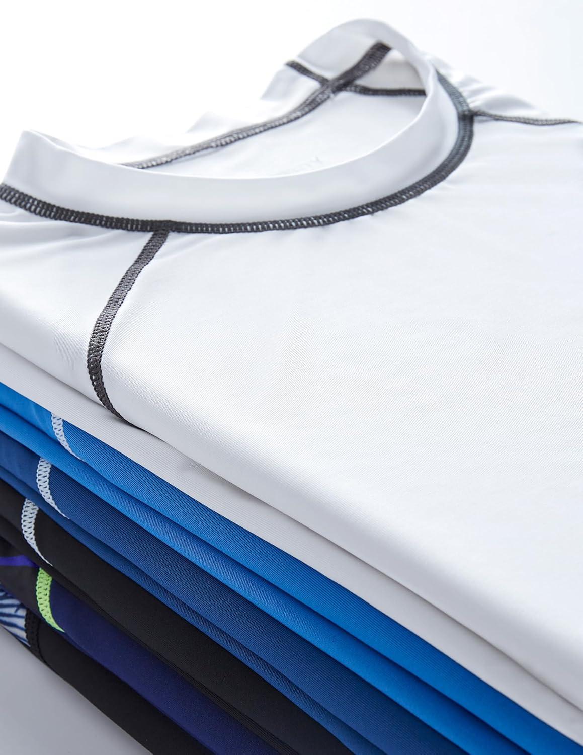 image2 Pack Mens Sun Protection Long Sleeve Swim Shirts UPF 50 Loose Fit Rash Guards Fishing Quick Dry ClothingBlueWhite