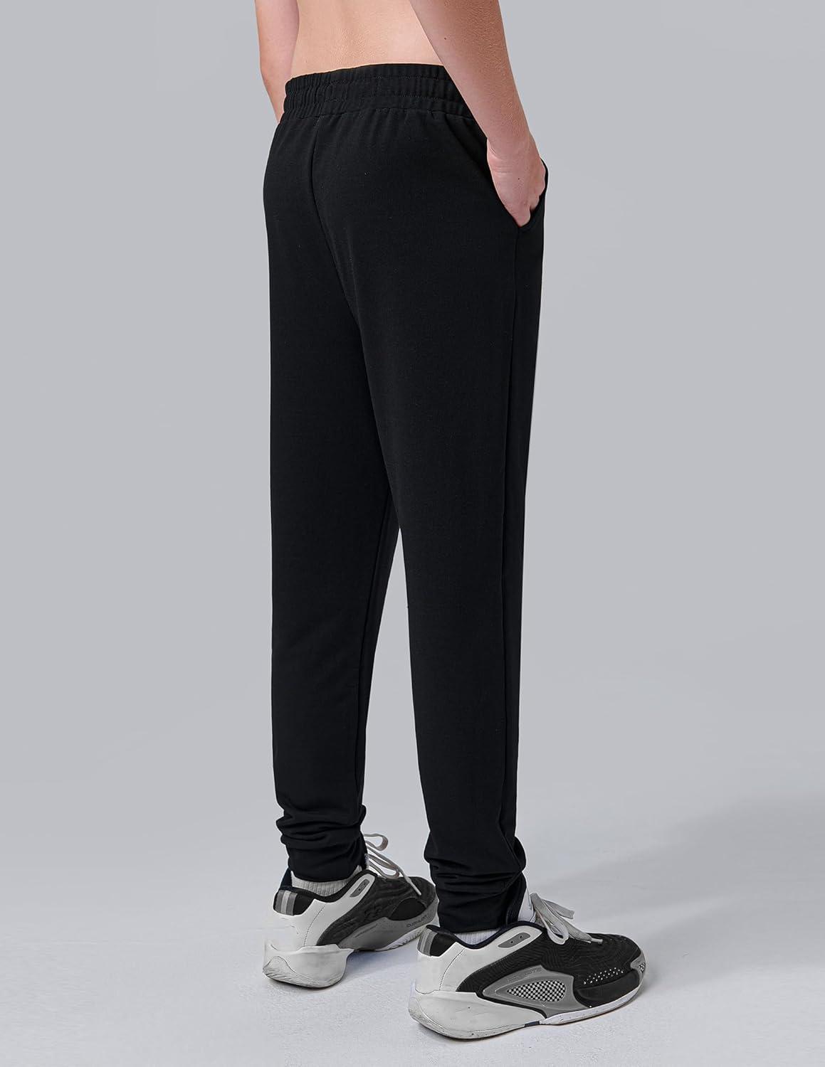 image3 Pack Boys Lightweight Jogger Pants Youth Athletic Sweatpants Kids Toddlers Clothes ApparelBlackCharcoalGray