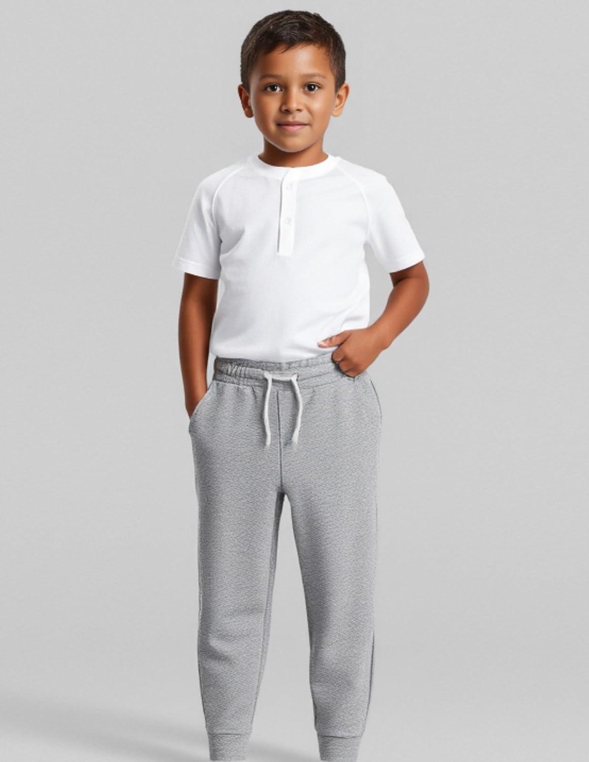 image3 Pack Boys Lightweight Jogger Pants Youth Athletic Sweatpants Kids Toddlers Clothes ApparelBlackCharcoalGray