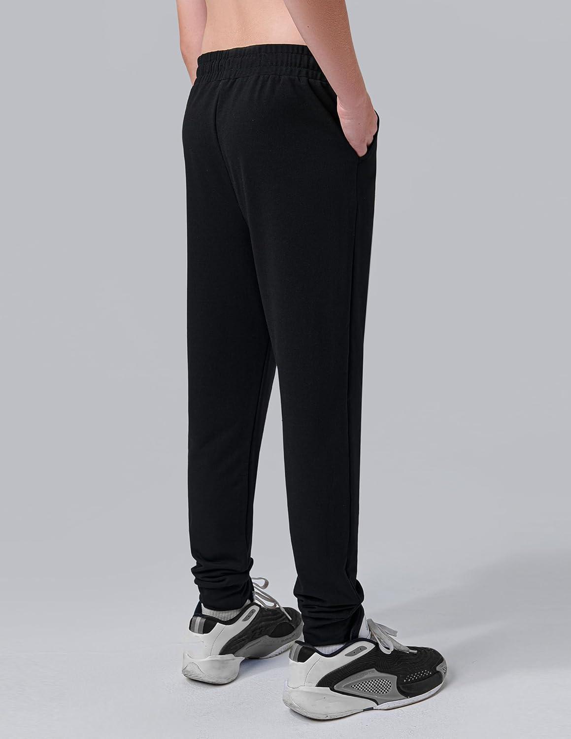 image3 Pack Boys Lightweight Jogger Pants Youth Athletic Sweatpants Kids Toddlers Clothes ApparelBlackKhakiMaroon