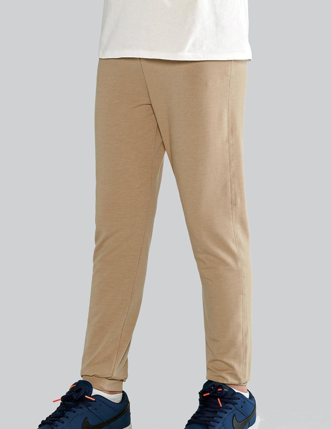 image3 Pack Boys Lightweight Jogger Pants Youth Athletic Sweatpants Kids Toddlers Clothes ApparelKhakiOliveDusty Blue